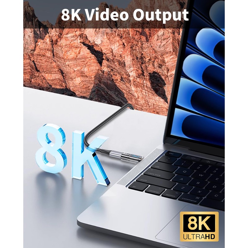 Duttek USB C Extension Adapter 240W Ultra Fast Charging, 40Gbps