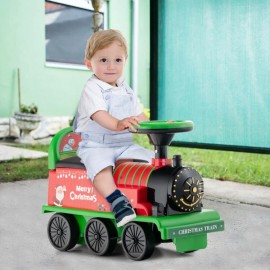 Costway 6V Battery Powered Kids Ride On Electric Train Set Toy 2In 1 With Durable Wheels