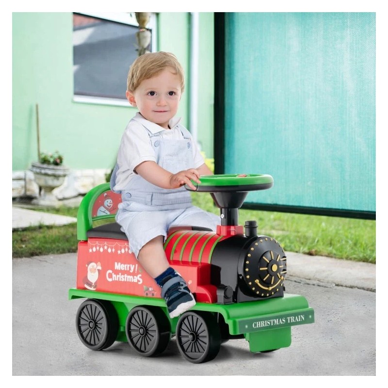 Costway 6V Battery Powered Kids Ride On Electric Train Set