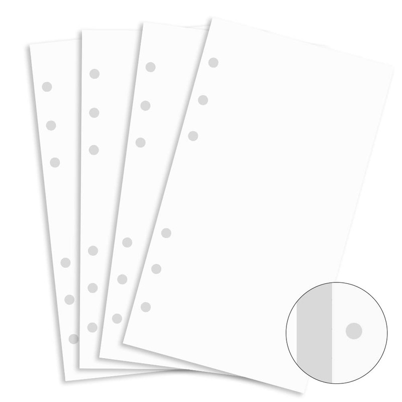 A6 Blank Paper for Filofax Personal Binder Planner, White 100gsm