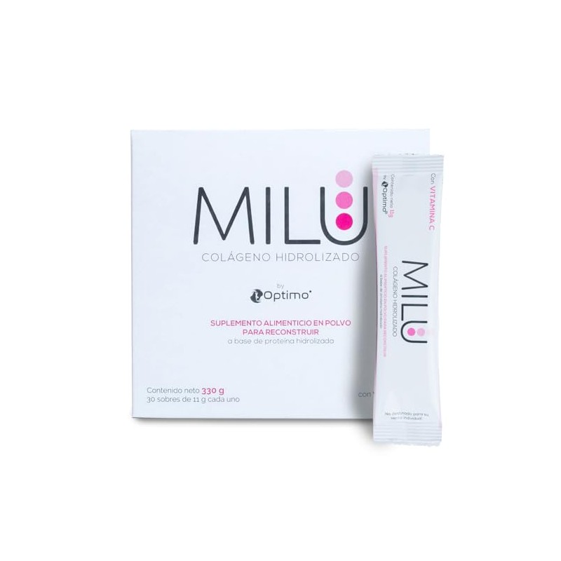 Milu Colágeno Hidrolizado Vitamina Sobres Individuales 11g 1caja Suplemento Alimenticio