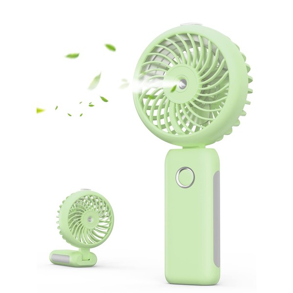 RNKRUN Portable Handheld Misting Fan, 4000mAh USB Rechargeable Personal Foldable