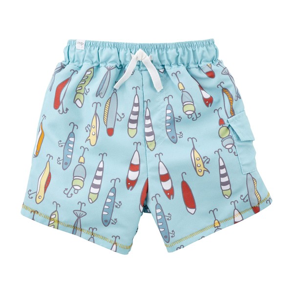 Mud Pie baby boys Fishing Lure ANIMAL SWIM TRUNKS, Fish,