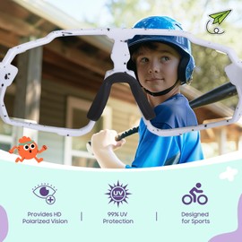 Aullwyr Kids Sunglasses Polarised - UV400 Youth Cycling Sun Glasses for Boys & Girls (Ages 6-15) Children Cycling Cricket Baseball Sports Shades