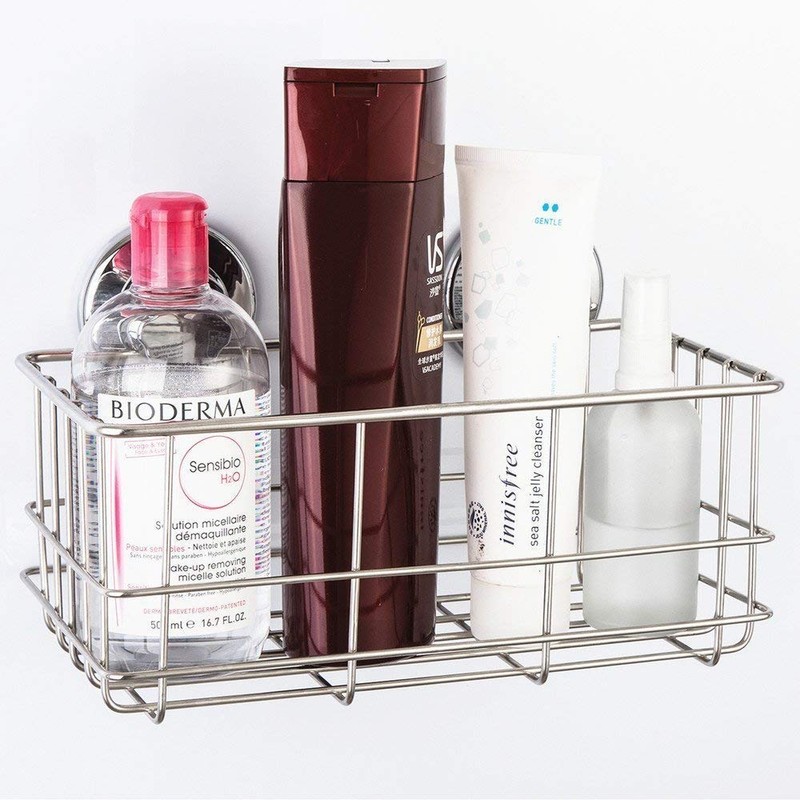 SANNO Suction Cup Shower Caddy Basket for Shampoo Combo Organizer