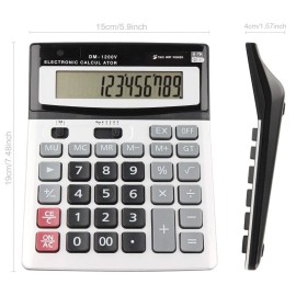 Desktop Calculator large Desk Calculator big button large display Desktop Calculator large Calculator lot - 7.5 x 5.9 in / Solar Powered