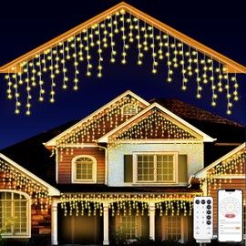 Peyayi Warm White Christmas Lights, 98ft with 1280 LEDs Outdoor String Lights, App and Remote Control, Multifunctional Waterproof for Holiday Outside House Roof Indoor Decor