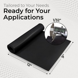 Exactly Rubber Hoja de neopreno – Durómetro de 60 A, 1/32 x 9 x 12 pulgadas, fabricada en los Estados Unidos