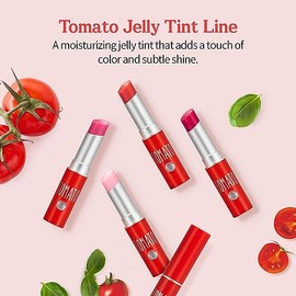 SKINFOOD Labio tinte de gelatina de tomate (#02 Berry Tomato) – Bálsamo labial hidratante teñido con extractos de tomate, maquillaje de labios natural