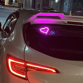 Blueshyhall Car LED Ambient Light, Triangle or Back Window Light, Interior Atmosphere Light for Car Decor, Bedroom, Party (Pink Heart Pattern)