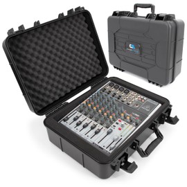 CASEMATIX 16" Hard Shell Audio Mixer Travel Case – Protective Carry Case Compatible with Behringer Xenyx X1204USB, 1204USB, 1202FX, 1202, 802, QX1202USB, 1002 Fits Models 14.5" x 10.5" x 4.5" MAX