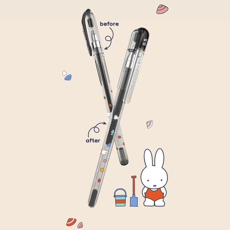 Dong-A 0.5mm Bunny Scented Gel Ink Rollerball pens Assorted 5