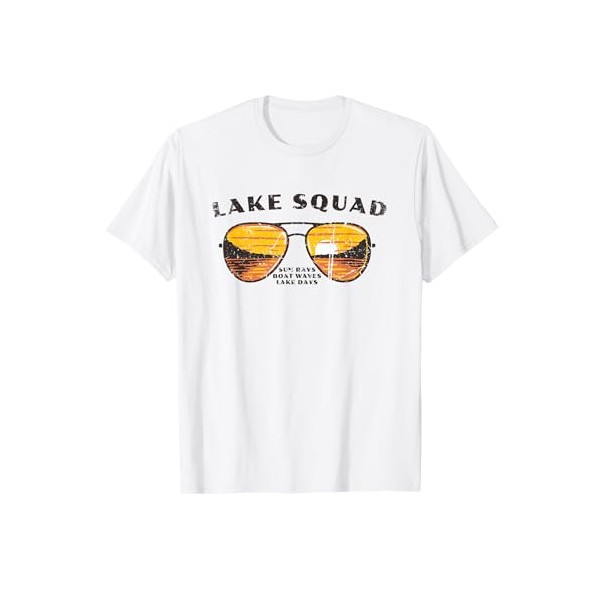 Lake Squad Matching Group Sunset Scene Sunglasses T-Shirt