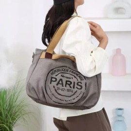대학생 캔버스 숄더 크로스 백 여자 가방 퍼플 그레이 숄더백 여성 보부상 College Student Canvas Shoulder Cross Bag Women's Purse Purple Grey Shoulder Bag FemaleVendor