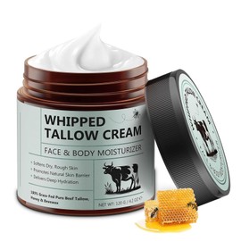 Whipped Tallow Cream,100% Grass-Fed Pure Beef Tallow Honey & Beewax, Premium Tallow Honey Skin Balm 4.2 Oz - All-Natural Moisturizer for Face & Body
