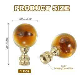 PATIKIL 1/4-27 Lamp Finial Cap for Lampshade Harp Top, Cap Nut Screw Cap Knob Clear Ball Shaped Crystal Round Lamp Shade Decoration for Table Floor Lamp, Gold Tone
