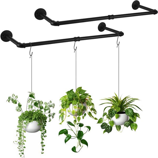 Honeydak 2 Pcs 36.02 x 10.63 Inch Plant Hanging Rod