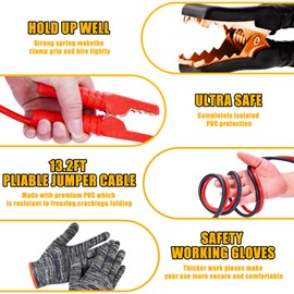 YJUSMAK Car Emergency Roadside Assistance kit with 13FT Jumper Cable