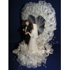 Handmade New Elegant Wedding Caketopper with Bride & Groom, lacy