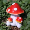 SHAODIE Outdoor Mushroom Sculpture Decorative Garden Mushroom Ornament, Red and