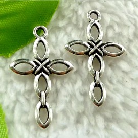 Fashion Jewelry IRISH CELTIC KNOT CROSS  Charm On 925 Sterling Silver Snake 20" necklace women