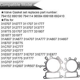 ZAMDOE 794152 Valve Gasket Set for Briggs Stratton 690190 794114 796584 699168 692410 31A807 31E877 31Q507 31R507 310707 310777 311707 Engine, Head Gasket, Rocker Cover Gasket