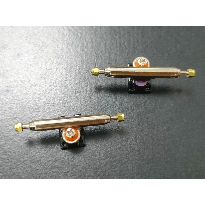 Leefai Pro Fingerboard Trucks 34mm G3-Inverted Kingpin-Single Axles-Solid (Black, 34MM)