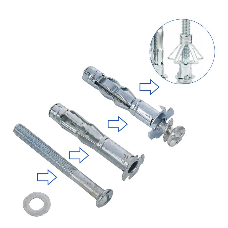 30 pcs Molly Bolts, Metal Drywall Anchors, Heavy Duty Zinc