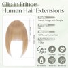 Clip in Fringe Human Hair Extensions Dark Blonde Fringe Bangs