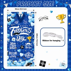 AIBIIN Happy Father's Day Door Cover Banner Fathers Day Door Decorations Father's Day Banner Decorations for Fathers Day Party Supplies 35.4 x 70.8 inch