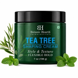 Botanic Hearth Tea Tree Shaping Cream, Crema Para Estilizar El Cabello Con Colágeno Y Biotina - Estilo Y Textura, Fijación Fuerte Y Flexible, Para Tod
