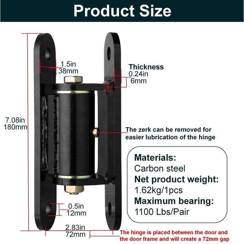 Heavy Duty Gate Hinges ，7in Can Be Bolted or Welded