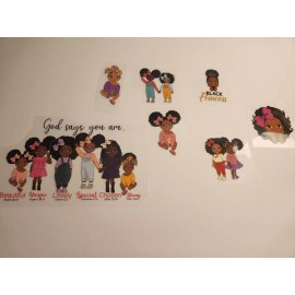 Unbranded 7 Pcs Black Girl Iron on Patches T Shirt Iron on Transfer Decals Clothing...