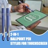 Lragvtbk 12 Pcs Blue Ink Ballpoint Pen with Stylus Tip,