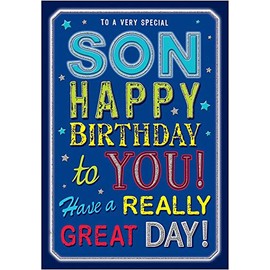 Piccadilly Greetings Modern Birthday Card Son - 9 x 6 inches