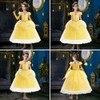 YYDSXK Princess Dress Girls, Belle Costume Girls with Crown Wand