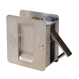 Weiser Satin Chrome Square Passage Pocket Door Lock for Hallway and Closet Doors, Sliding Door Lock/Slide Door Lock, Closet Door Lock, Traditional Home Décor