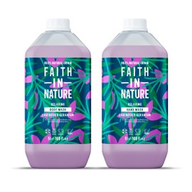 Faith In Nature Natural Hand Wash & Body Wash Set - Vegan & Cruelty Free, No SLS or Parabens - 2 x 169 fl oz Value Bundle Pack, Lavender & Geranium