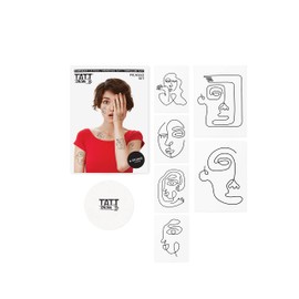 Picasso Temporary Tattoos - Set of 2 Medium and 4 Small Black and White Picasso-inspired Designs by tatton.me