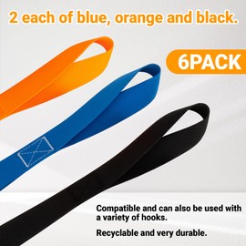 Soft Loop Tie Down Straps 6-Pack - Heavy Duty Tie Down Loops Soft Loop Straps for Securing Motorcycles,ATV,UTV,Dirt Bikes,Kayaks,Scooters,Lawn and Garden Equipment Mixed Colors
