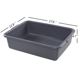 Bblina 13 Liter Commercial Bus Tubs, Plastic Shallow Plastic Tub Set of 4