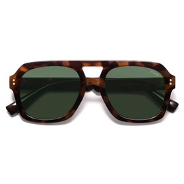 SOJOS SJ2385 Retro Polarised Square Sunglasses for Women and Men Vintage Trendy Rectangular Large Sunglasses with UV400 Protection