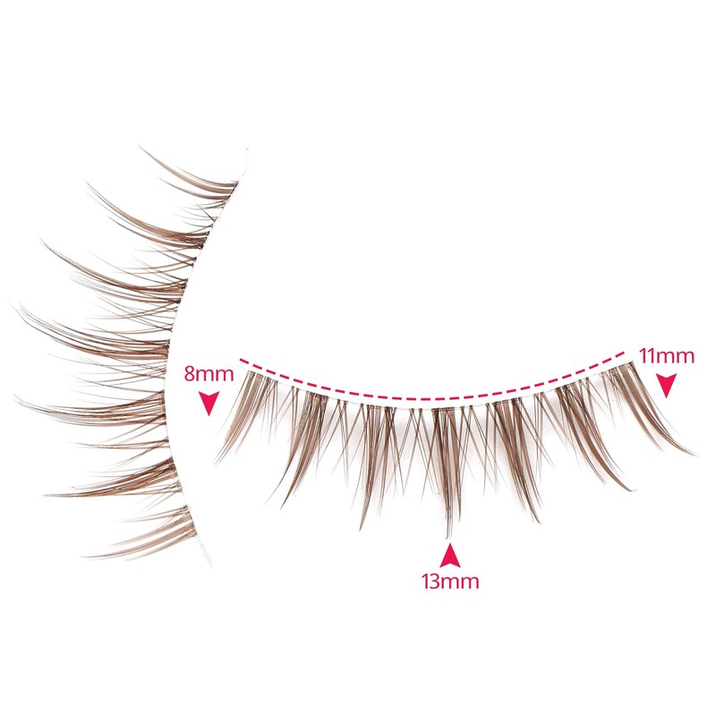10 Pairs Brown False Eyelashes Clear Band Cartoon False Eyelashes