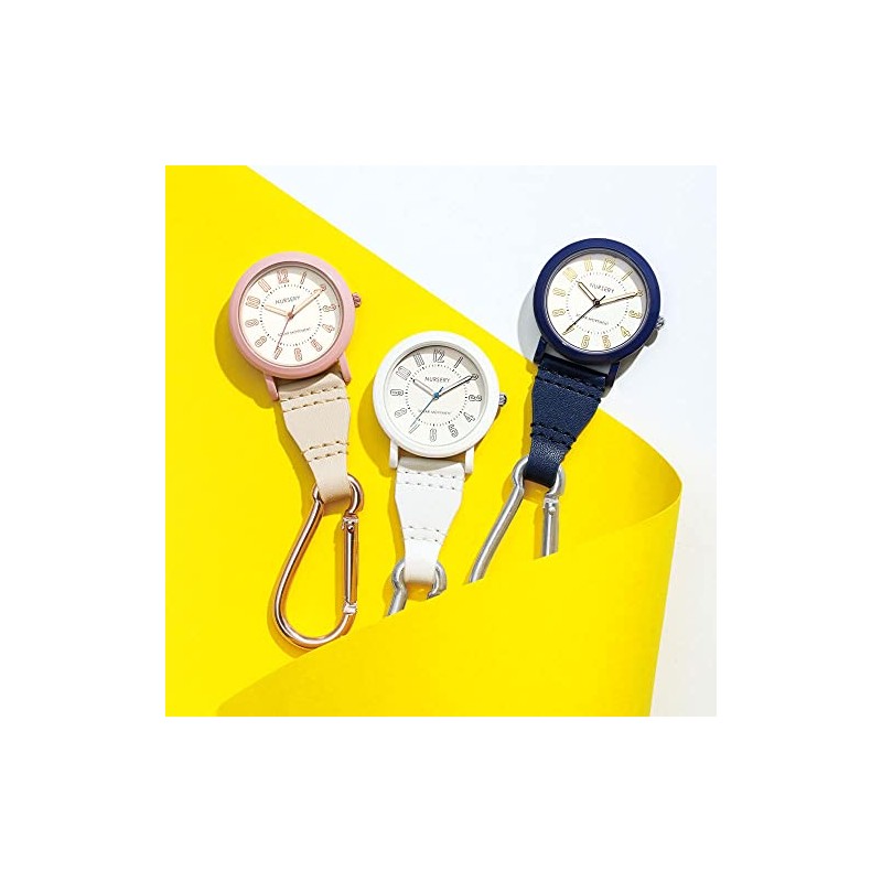 Nursley Solar Carabiner Watch, Women's, Nurse Goods, white