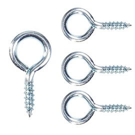SISI UK Chrome Plated Eye Bolts Screw-in Hooks Heavy Duty Picture Frame Eye Screw Hooks Small Screw in Hooks Chrome Celling Hooks 20mm Picture Wire Hanging Pack of 100.