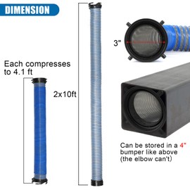 OUTPRIZE 20FT RV Sewer Hose, Heavy Duty TPE Material for Abrasion Resistance and Crush Protection, Camper Sewer Hose Kit with Pre-Attached Bayonet Fittings, 4-in-1 Adapter Elbow and Wrench