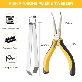 Fish Bone Pliers Tweezers Kit for All Kind of Fish Stainless Steel Deboning Tools 2pcs