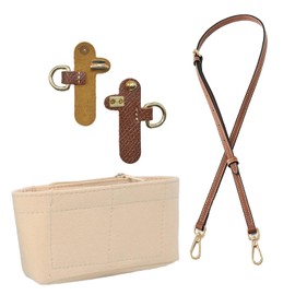 2 Set Purse Organizer & Strap for Longchamp Mini Bag,Folding Multi-Pocket Tote Bag organizer insert,Punch Free Easy to Operate Adjustable Buckle Design for Longchamp Small Tote Bag Organizer (1.2cm)