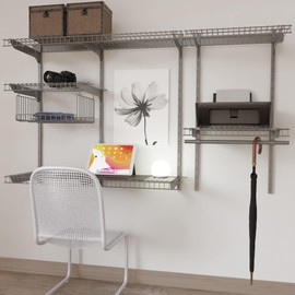 SOH DESIGN Premium 3-5 FT Silver Wire Closet Organizer Customizable Shelving