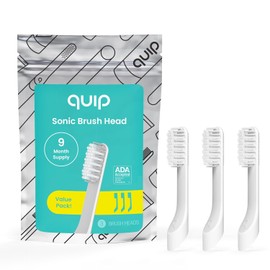 Quip Cabezales de repuesto para cepillo de dientes sónico quip para adultos - Paquete de 3 - Repuestos de cabezales de cepillo estándar quip verificados para cepillos de dientes eléctricos - Cerdas su